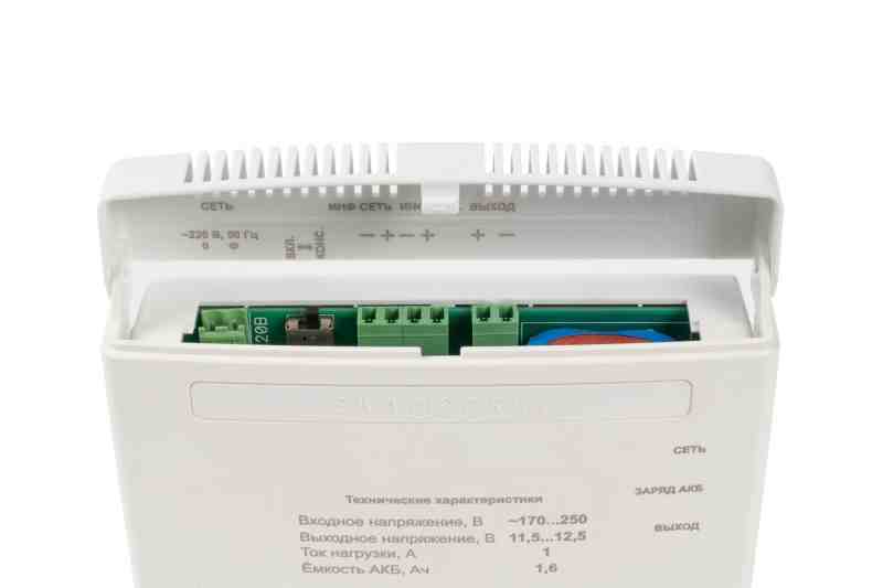 СКАТ-1200А Li-ion (СКАТ ИБП-12/1-1,6/Li) источник питания, 12В 1А, встроенная Li-io