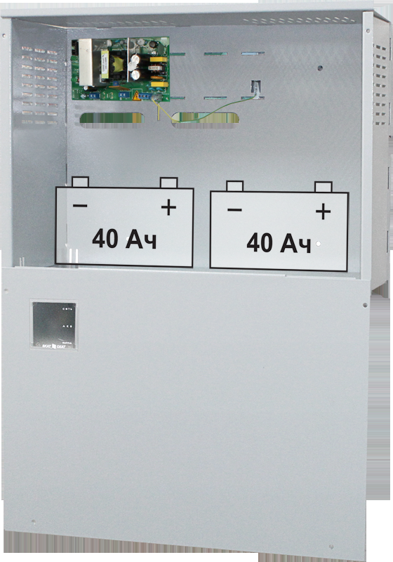 СКАТ-1200И7 исп. 5000 (СКАТ ИБП-12/5-2x40) источник питания 12В, 5А, корпус под
