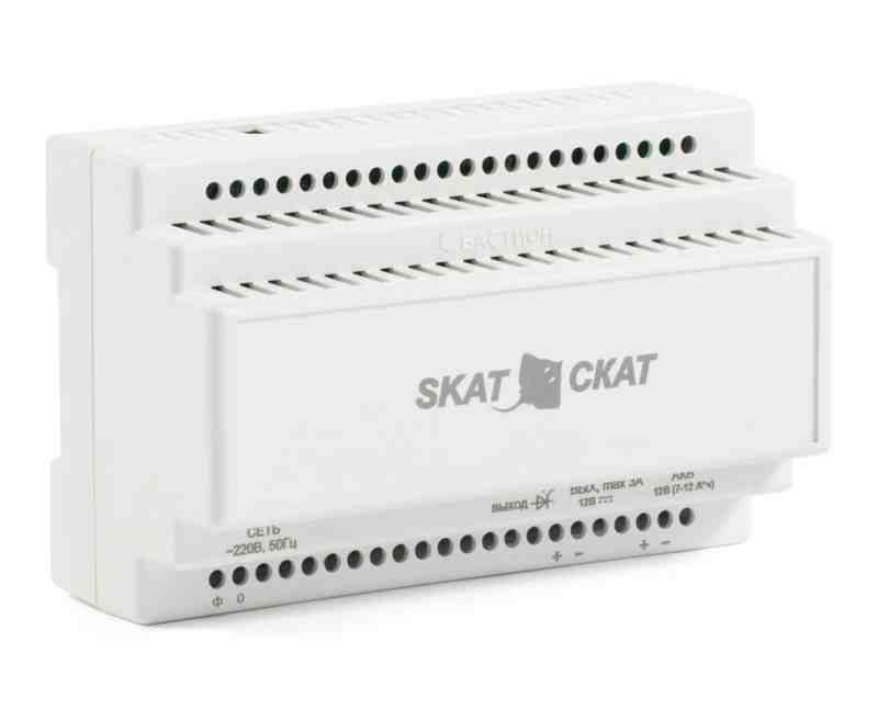 SKAT-12-3.0 DIN (СКАТ ИБП-12/3-DIN) источник питания 12В 3А пластиковый корпус под DIN рейку 35 мм