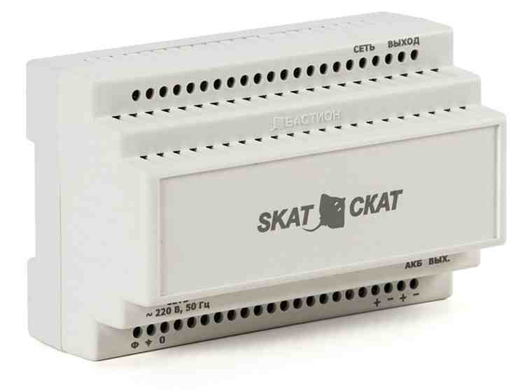 SKAT-12-6.0 DIN (СКАТ ИБП-12/6-DIN) источник питания 12В 6А пластиковый корпус под DIN рейку 35 мм