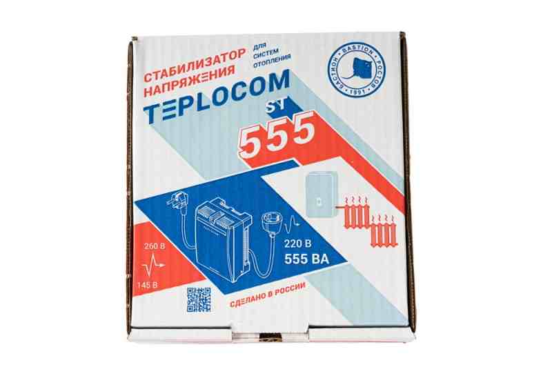 Teplocom ST-555 стабилизатор сетевого напряжения 220В, 555ВА, Uвх. 145-260 В